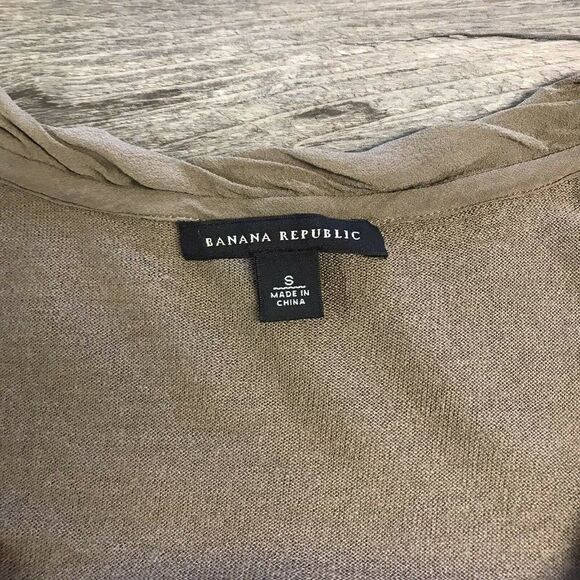 Banana Republic Womens Long Sleeve Taupe Light Weight Wool Blend Sweater Small - Picture 5 of 12